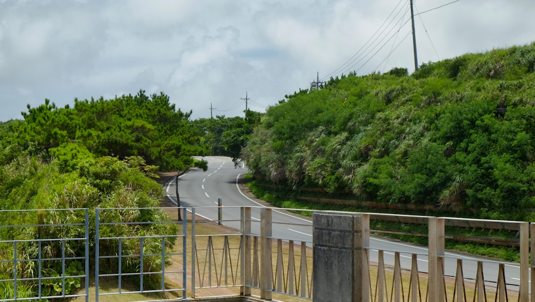 a view of a road from a bridge