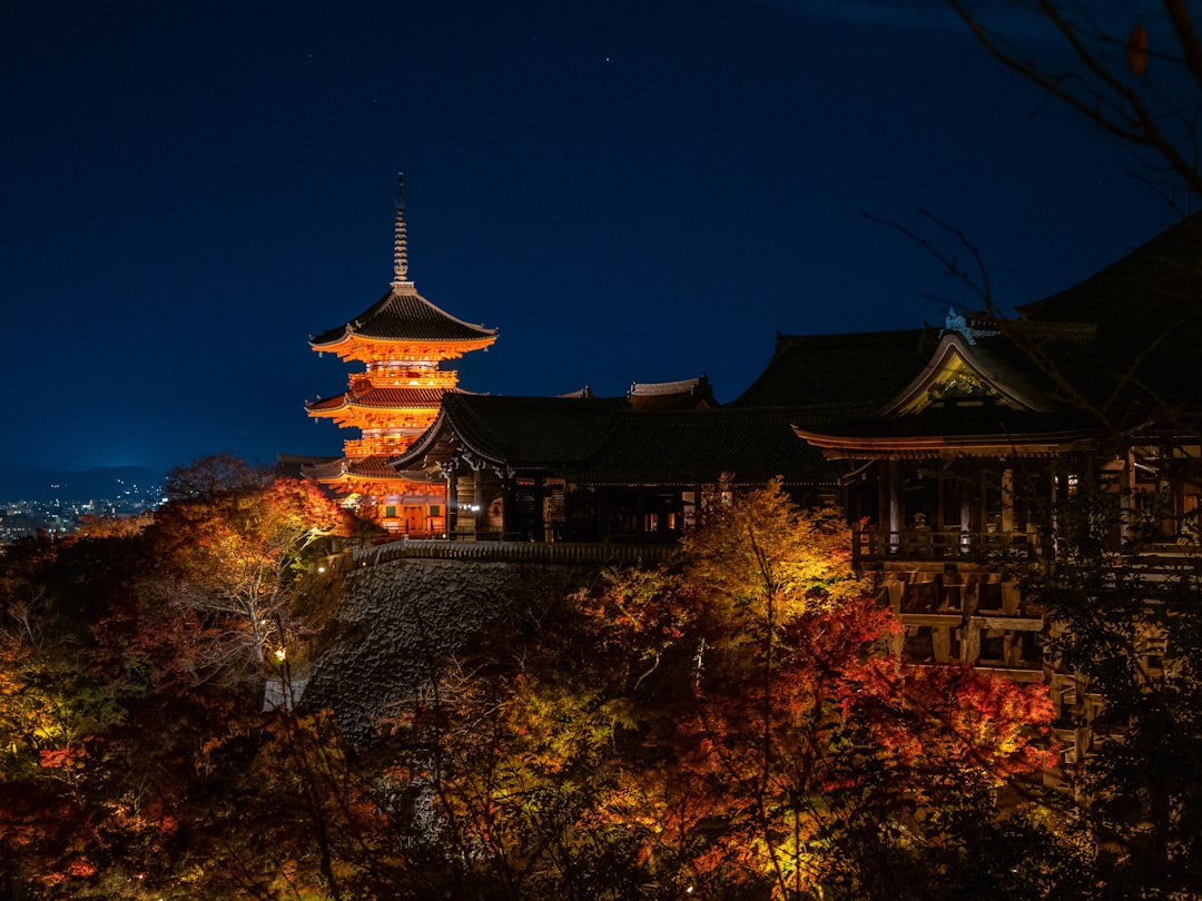 Kiyomizu-dera with a tower