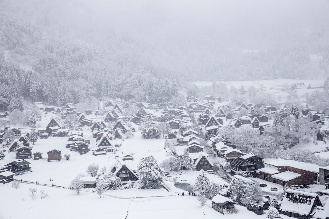 snow capped villages during winter